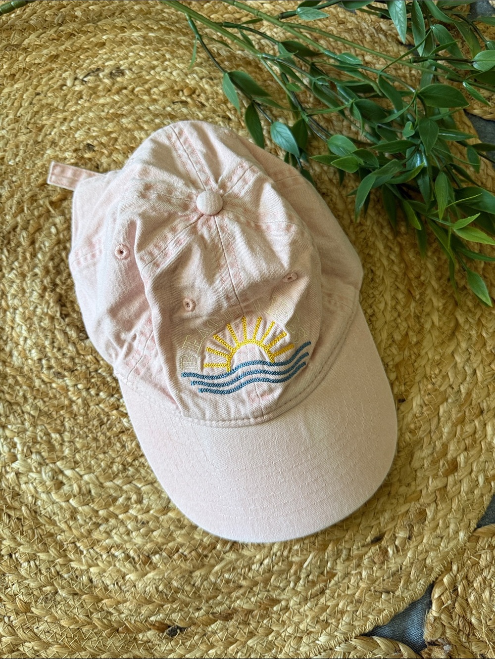 Beach vibes 100% cotton Canvas Hat. OS